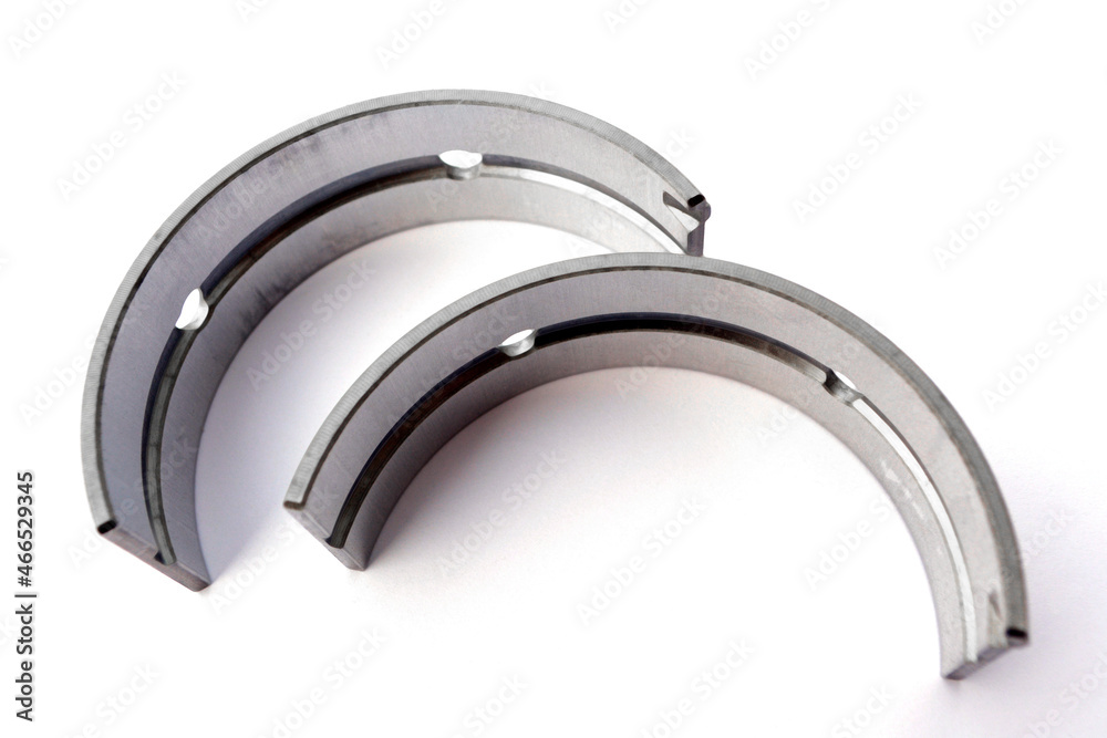 Inserts thrust bearing crankshaft car isolated of white background. New