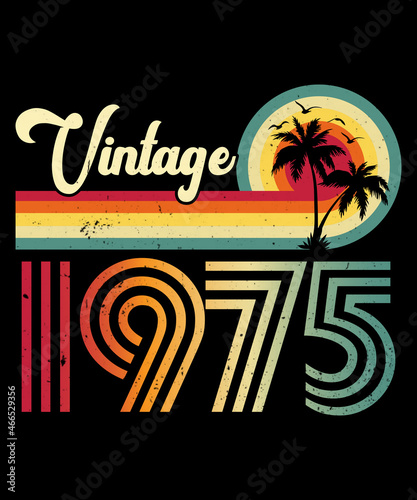 Vintage 1975 Birthday T-shirt Design