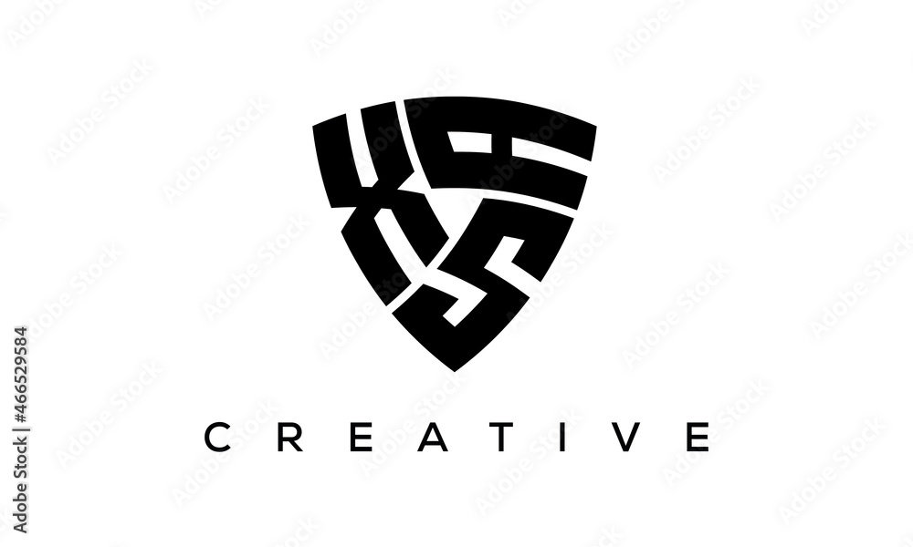 XSA letters logo, security Shield logo vector XSA letters logo, security Shield logo vector
