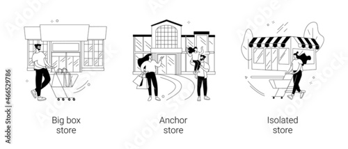 Retail shop abstract concept vector illustrations. photo