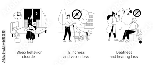 Health problems abstract concept vector illustrations.