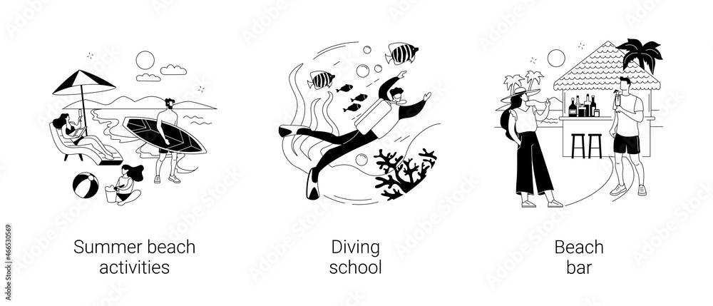 Obraz premium Summer resort abstract concept vector illustrations.