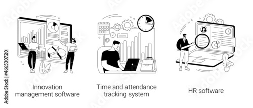 Business management abstract concept vector illustrations.