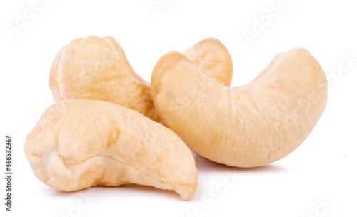 Cashew nuts isolated on white background close up