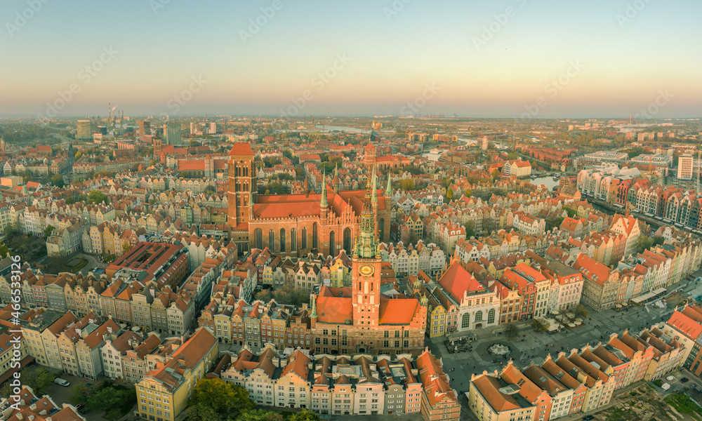 Obraz premium gdansk old town panoramic view 