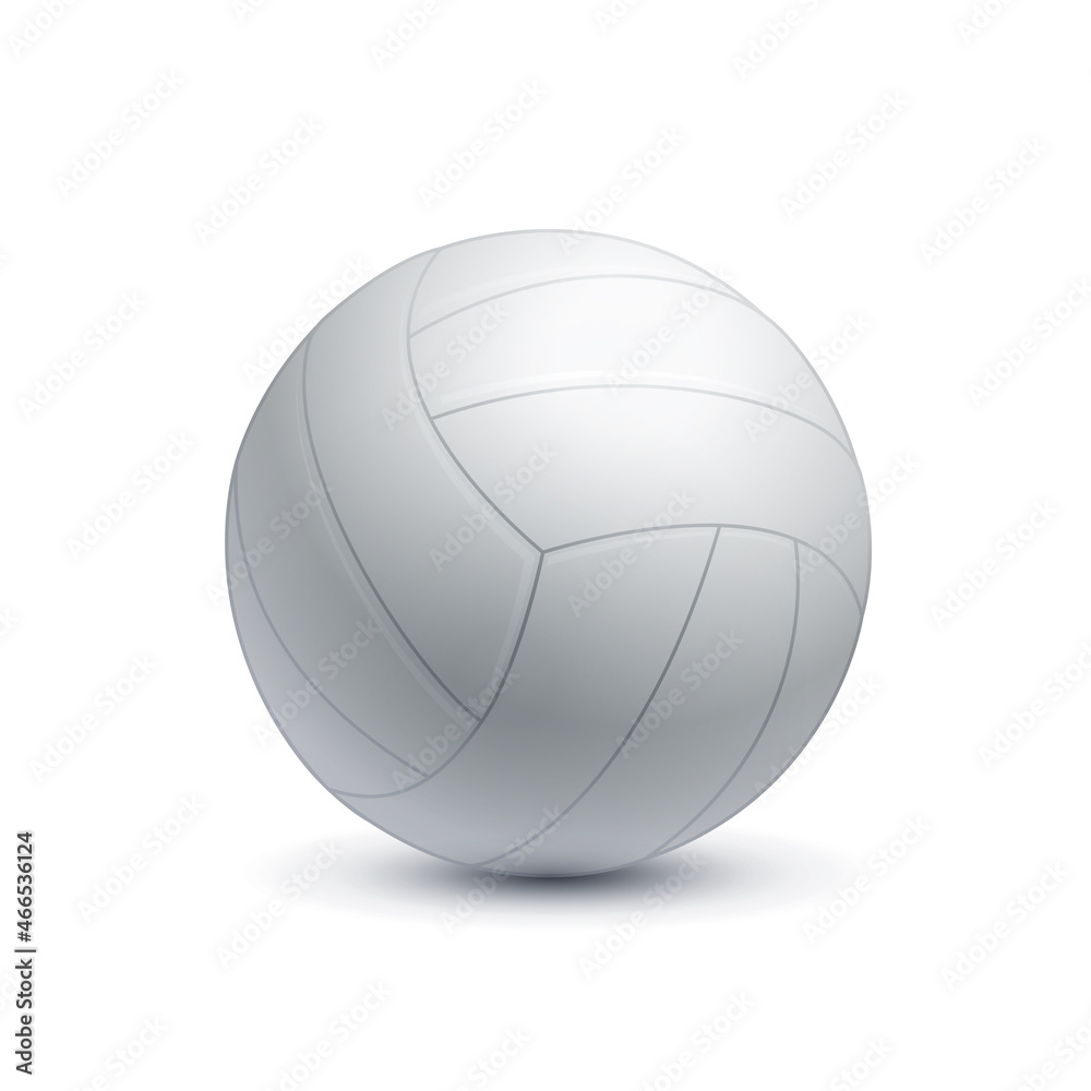 White volleyball ball. Isolated on a white background. Vector illustration