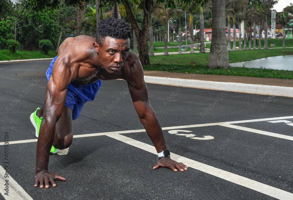 Obraz premium Black Man Atlete