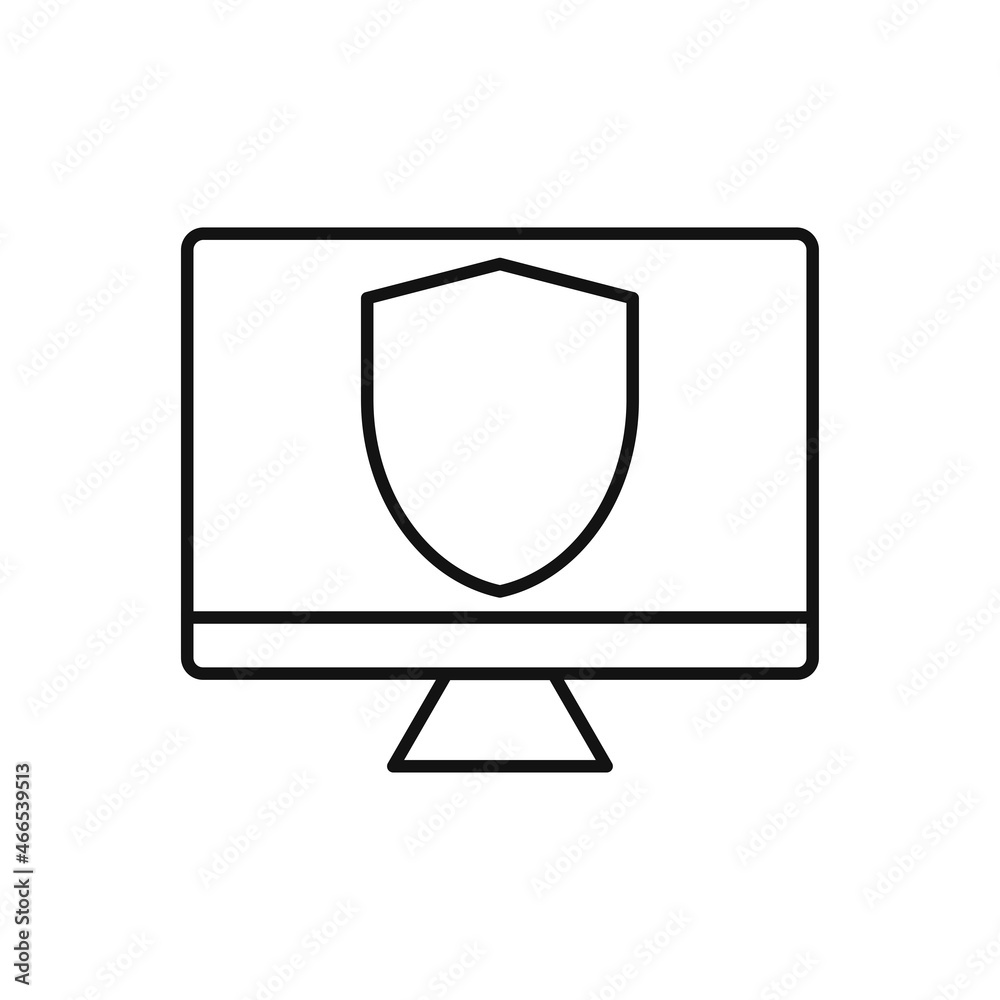 Computer protection icon flat design vector Computer protection icon flat design vector