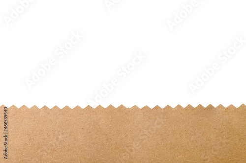 Kraft paper bag on white background, closeup