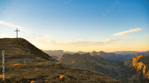 Summit cross Goesseck with a view to Eisenerzer Alps photo