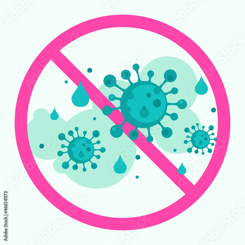 isolated cloud of a dangerous virus. green sputum with virus particles. Covid-19 transmission by airborne droplets