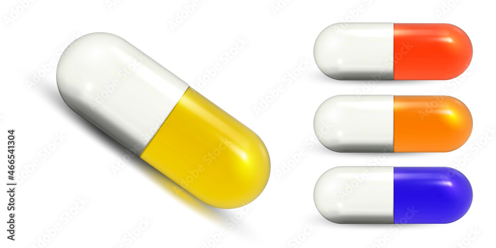 Capsule tablet set.Medical pill .Medicine for the treatment of diseases.Vector illustration . Capsule tablet set.Medical pill .Medicine for the treatment of diseases.Vector illustration .