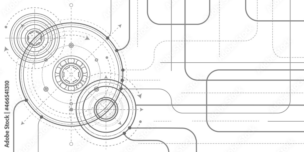Technology white background.Technical drawing of gears .Rotating mechanism of round parts .Machine technology. Vector illustration. Technology white background.Technical drawing of gears .Rotating mechanism of round parts .Machine technology. Vector illustration.