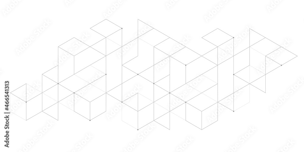 Line art.White background of lines.Geometry of squares.Vector illustration.