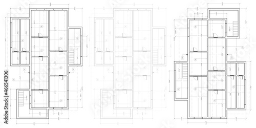 House plan project .Technical drawing background.Engineering design .Vector illustration .