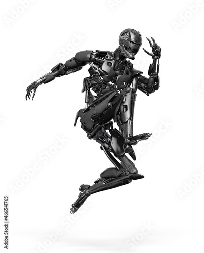 cyborg jumping in action