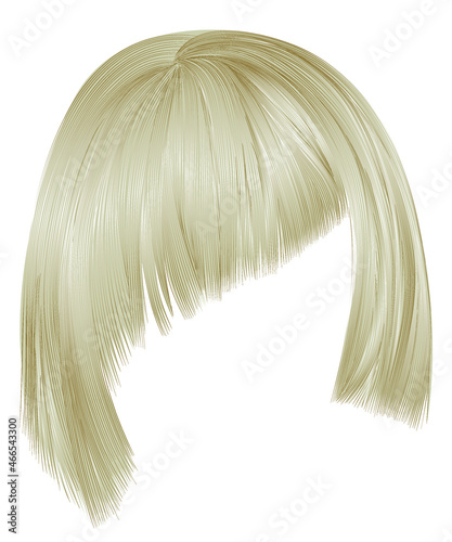 trendy hairs blonde; colors . Asymmetrical kare with oblique bangs . beauty fashion