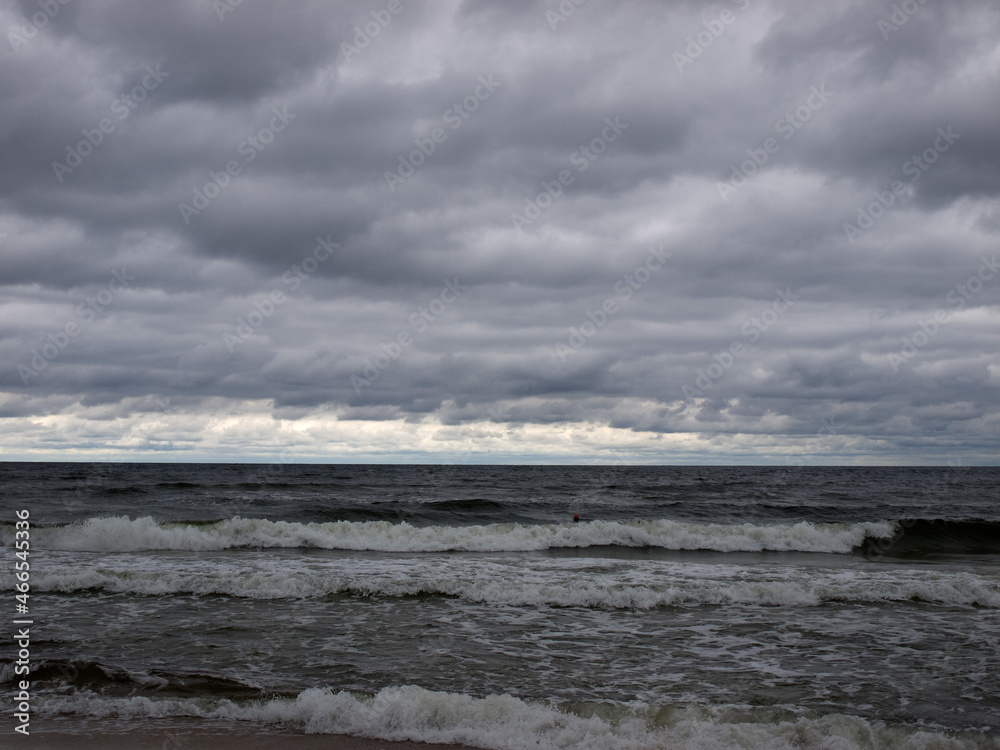 Gloomy sky over the Baltic Sea in Lithuania. Gloomy sky over the Baltic Sea in Lithuania.
