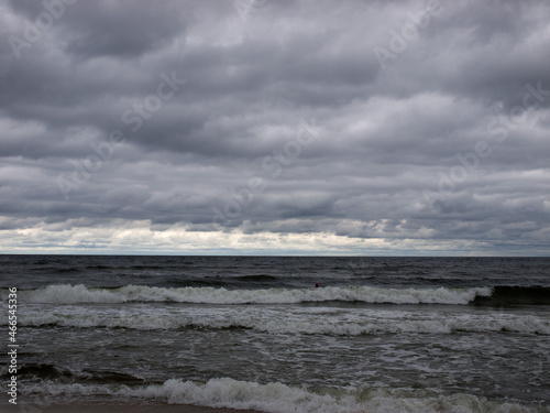 Gloomy sky over the Baltic Sea in Lithuania.