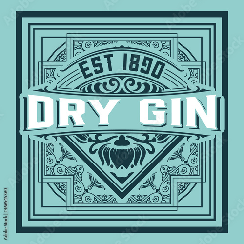 Whiskey label with old frames