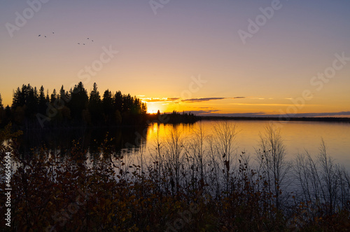 Fototapeta Naklejka Na Ścianę i Meble -  A Beautiful Evening at Astotin Lake
