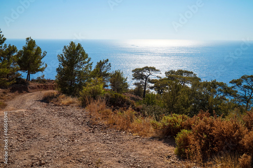 View of the landscapes on the coast of southern Turkey along the Lycian path. 