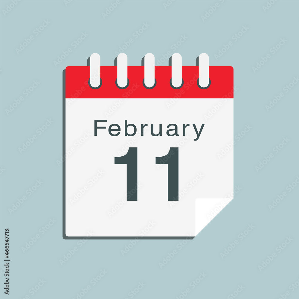Icon day date 11 February, template calendar page Icon day date 11 February, template calendar page