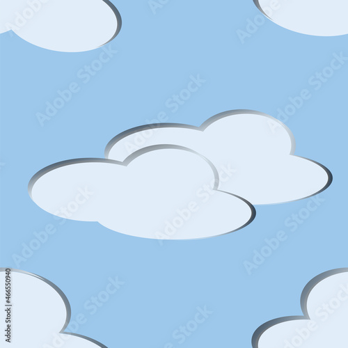 nahtloses Muster mit Wolken auf blauem Hintergrund. vektor