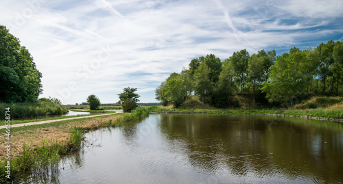 Water pond and green surroundings around the coastal area of Flanders  Belgium