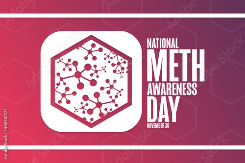National Meth Awareness Day. November 30. Holiday concept. Template for background, banner, card, poster with text inscription. Vector EPS10 illustration.