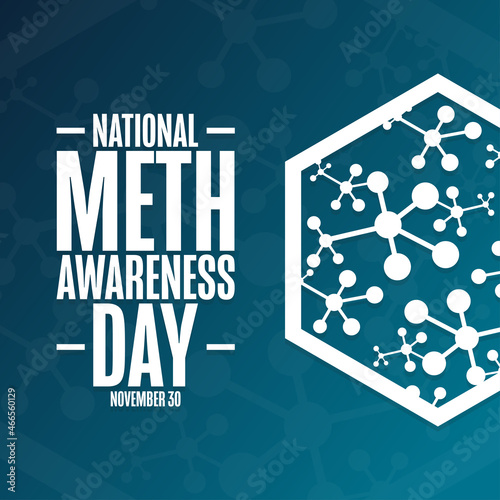 National Meth Awareness Day. November 30. Holiday concept. Template for background, banner, card, poster with text inscription. Vector EPS10 illustration.