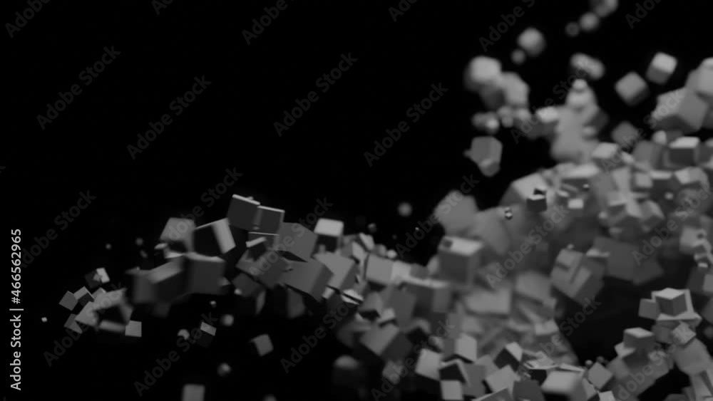Chaos movement 3d seamlessly looped animation of particles consisting ...