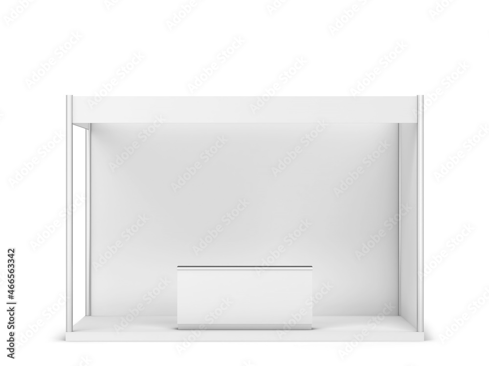 Blank tradeshow booth with counter mockup Blank tradeshow booth with counter mockup
