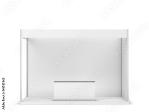 Blank tradeshow booth with counter mockup