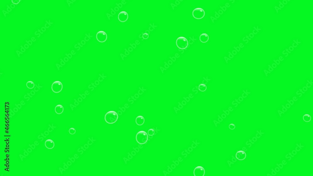 Soap bubbles rising on the screen with green background - Chroma Key ...