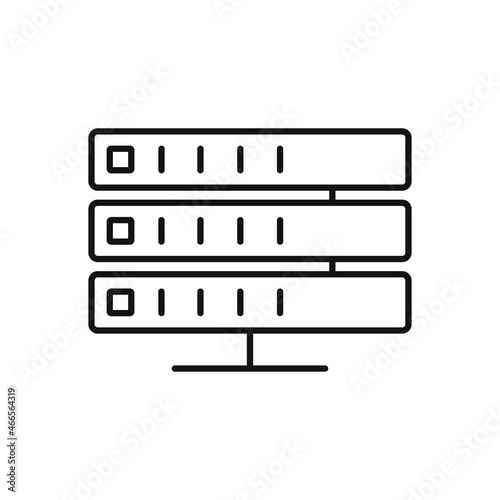 Software Hosting Flat Line Icon, Vector Illustration