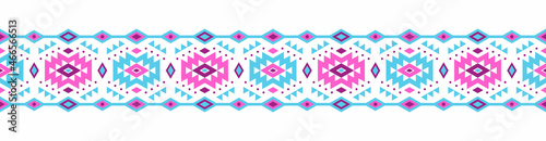 Ethnic style colorful seamless border. Tribal decorative tape of aztec motives. EPS 10 vector illustration.