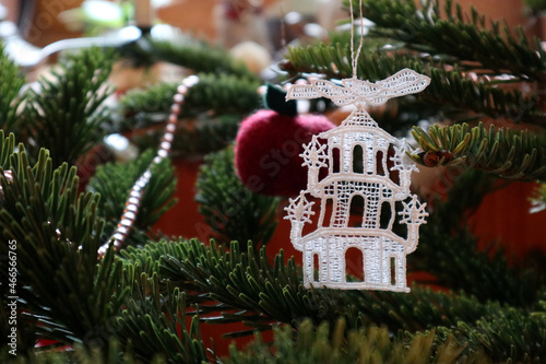 christmas template with christmas tree and christmas pyramid