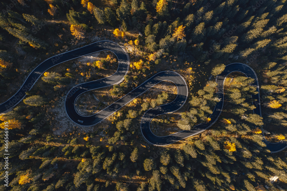 Mountain road from above