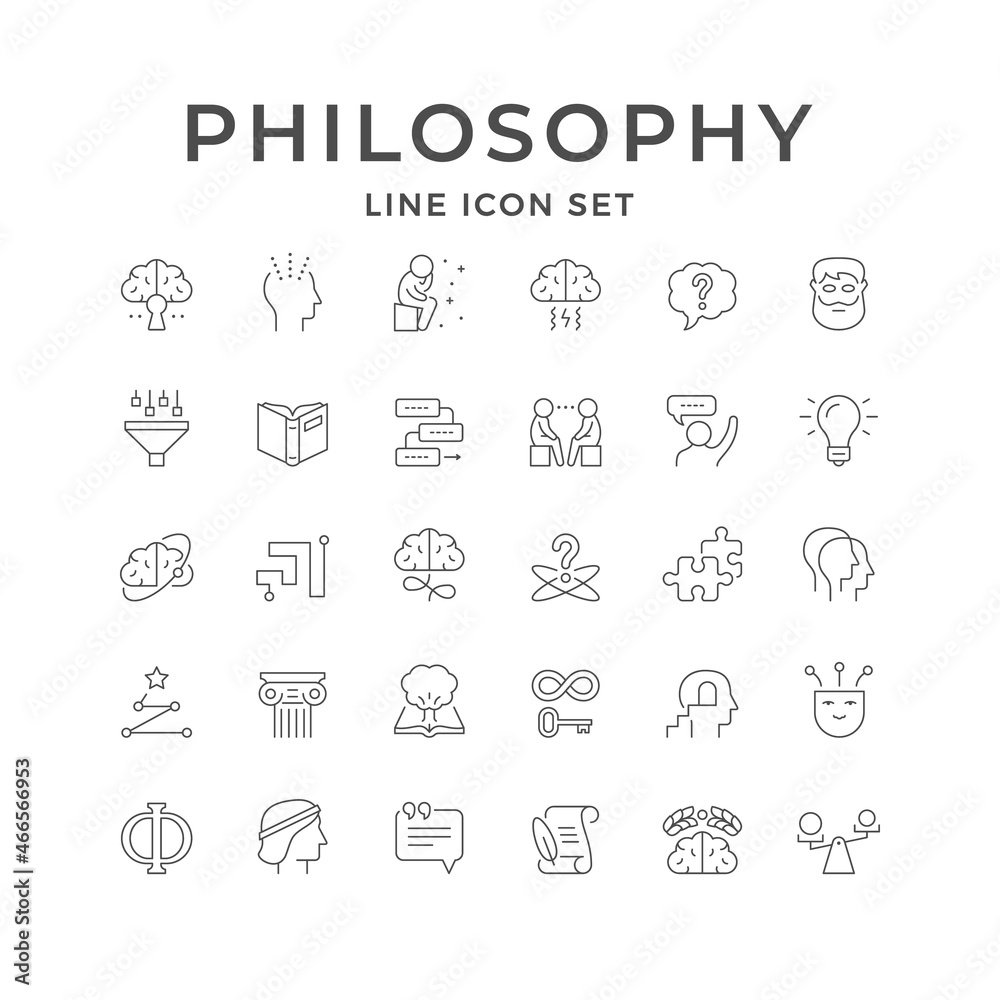 Set line icons of philosophy