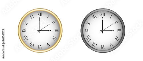Obraz na płótnie light and dark wall office clocks icon set. Mac-up for branding and advertising isolated on transparent background w salonie