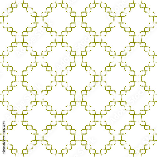 Geometric seamless pattern of green and black squares in a flat style ornament in the form of pixels. Embroidery dotted schemes. Textile geo prints. Pixel navajo backgrounds.