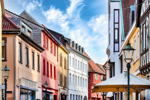 Beautiful facades in the old town of Ettlingen, Baden Württemberg, Germany
