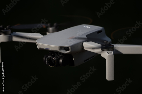 A drone in action in jena at 2021, copy space