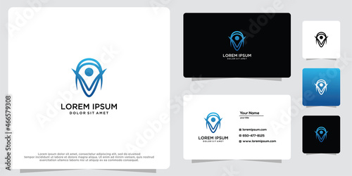 Location logo template and business card design.