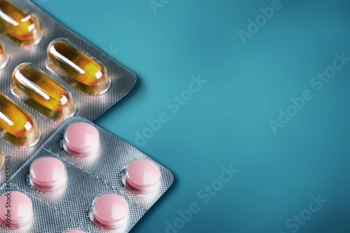 Set of tablets, an antiparasitic drug and also a potential treatment for Covid-19 disease photo