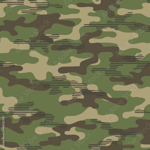 modern army green vector camouflage print, seamless pattern for clothing headband or print.				