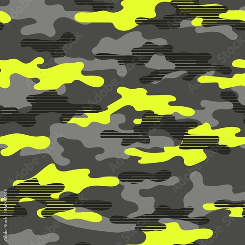 yellow  modern military vector camouflage print, seamless pattern for clothing headband or print. camouflage from pols	