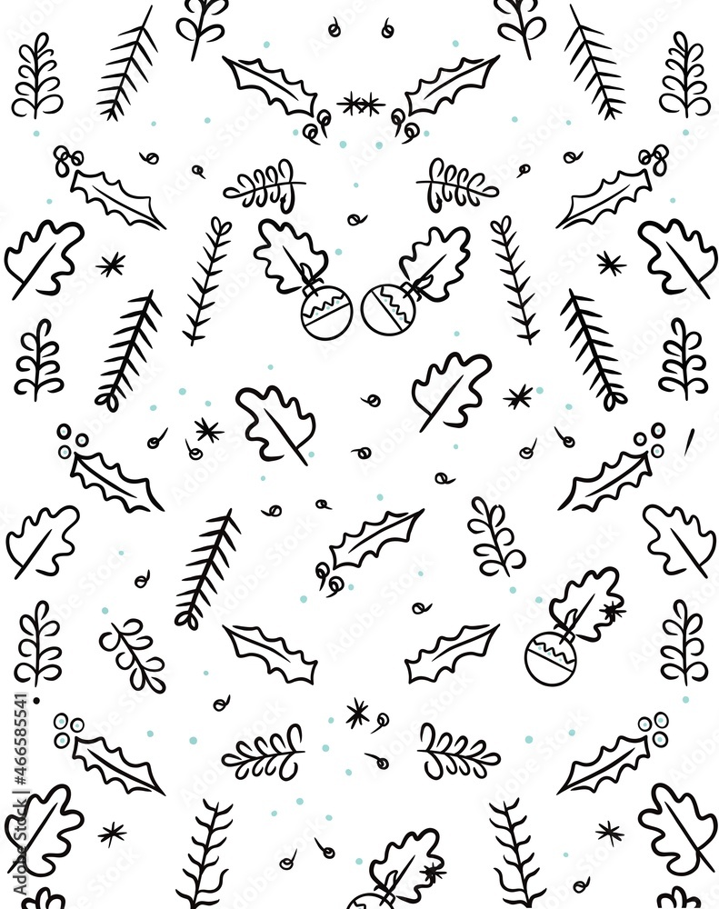 Obraz premium Background Christmas - Seamless pattern leaf 