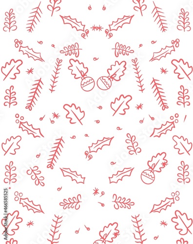 Background Christmas - Seamless pattern leaf  © dream